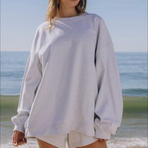 Relaxed Light Gray Women's Crewneck Sweatshirt